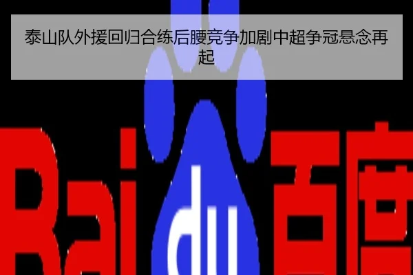 泰山队外援回归合练后腰竞争加剧中超争冠悬念再起